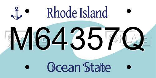 M64357Q Rhode Island License Plate