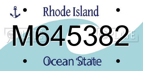 M645382 Rhode Island License Plate