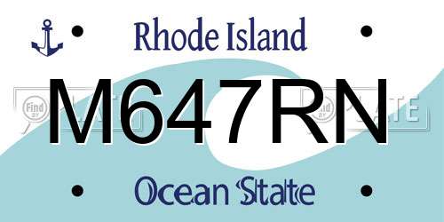 M647RN Rhode Island License Plate
