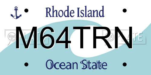 M64TRN Rhode Island License Plate