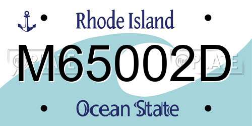 M65002D Rhode Island License Plate