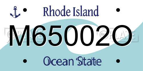 M65002O Rhode Island License Plate