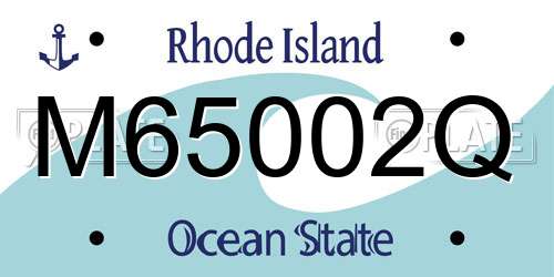 M65002Q Rhode Island License Plate