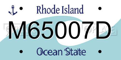 M65007D Rhode Island License Plate