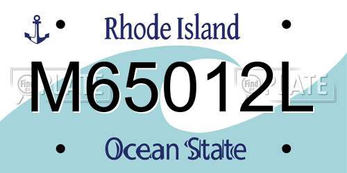 M65012L Rhode Island License Plate