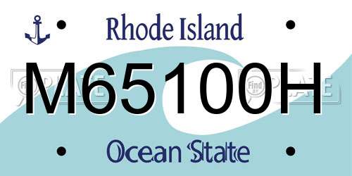 M65100H Rhode Island License Plate