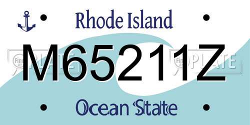 M65211Z Rhode Island License Plate