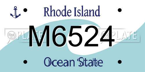 M6524 Rhode Island License Plate