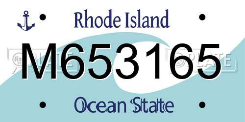 M653165 Rhode Island License Plate