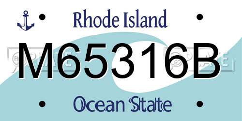 M65316B Rhode Island License Plate