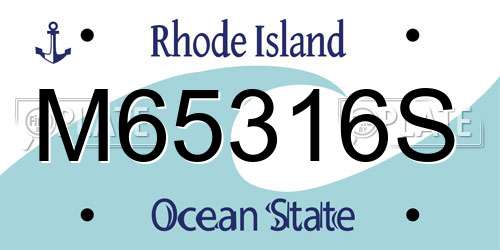 M65316S Rhode Island License Plate
