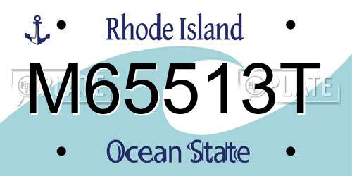 M65513T Rhode Island License Plate