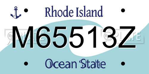 M65513Z Rhode Island License Plate
