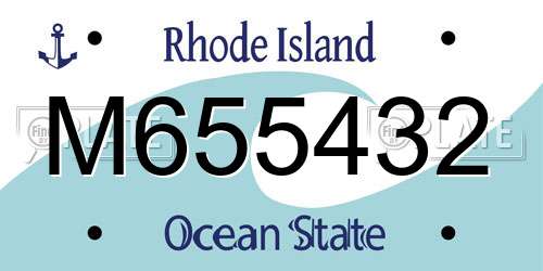 M655432 Rhode Island License Plate