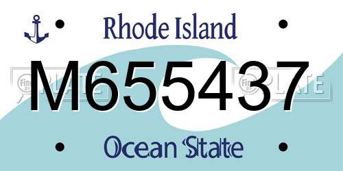 M655437 Rhode Island License Plate
