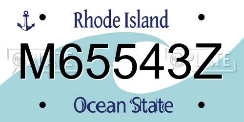 M65543Z Rhode Island License Plate
