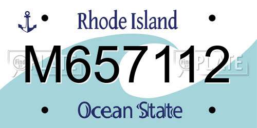 M657112 Rhode Island License Plate