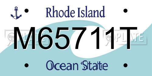 M65711T Rhode Island License Plate