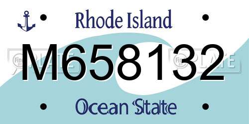 M658132 Rhode Island License Plate