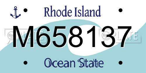 M658137 Rhode Island License Plate