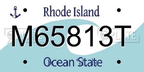 M65813T Rhode Island License Plate