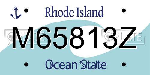 M65813Z Rhode Island License Plate