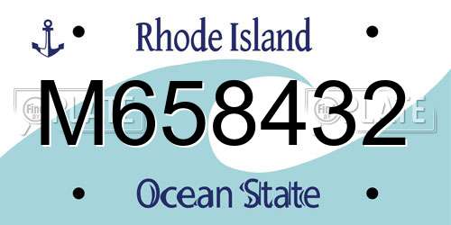 M658432 Rhode Island License Plate