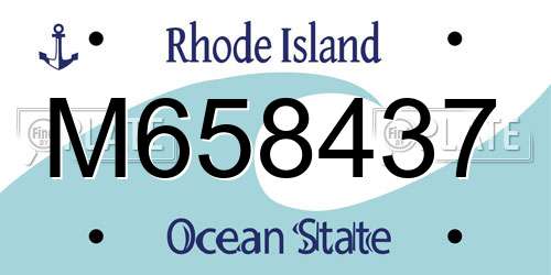 M658437 Rhode Island License Plate