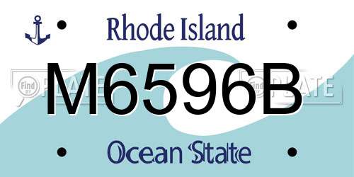 M6596B Rhode Island License Plate