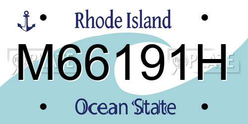 M66191H Rhode Island License Plate
