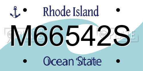 M66542S Rhode Island License Plate