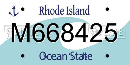 M668425 Rhode Island License Plate