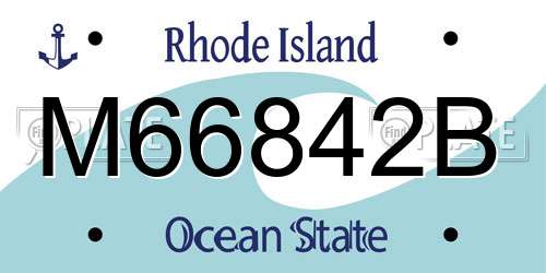 M66842B Rhode Island License Plate