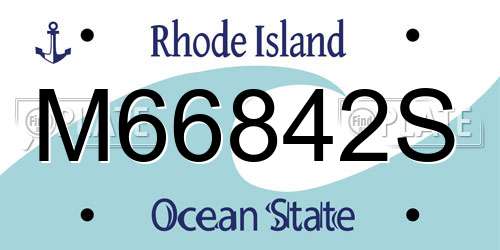 M66842S Rhode Island License Plate