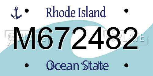 M672482 Rhode Island License Plate