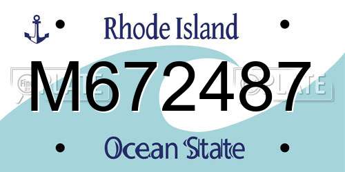 M672487 Rhode Island License Plate
