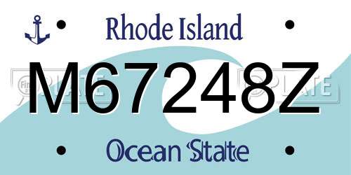 M67248Z Rhode Island License Plate