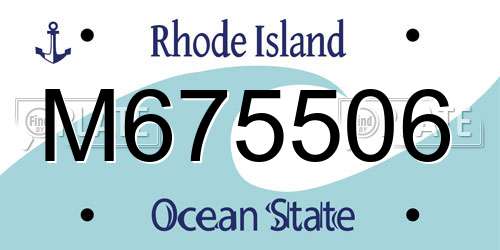 M675506 Rhode Island License Plate