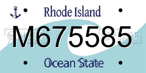 M675585 Rhode Island License Plate
