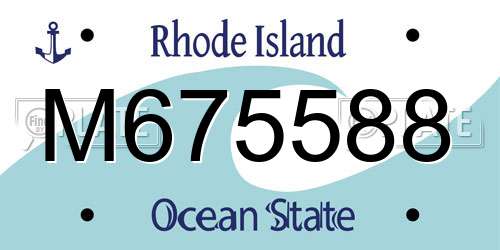 M675588 Rhode Island License Plate