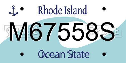 M67558S Rhode Island License Plate