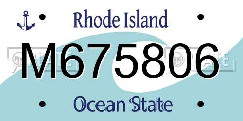 M675806 Rhode Island License Plate