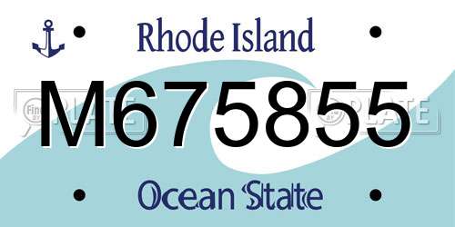M675855 Rhode Island License Plate