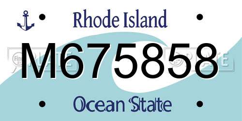 M675858 Rhode Island License Plate