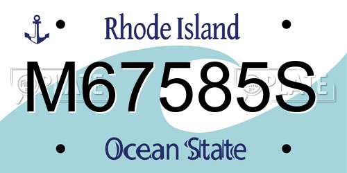 M67585S Rhode Island License Plate