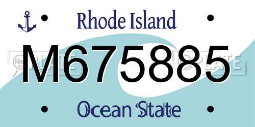 M675885 Rhode Island License Plate