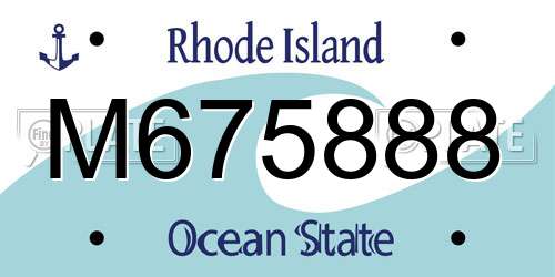 M675888 Rhode Island License Plate