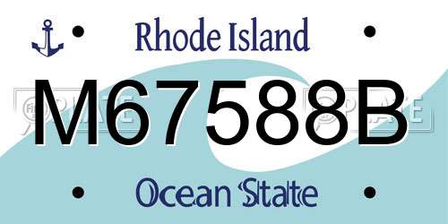 M67588B Rhode Island License Plate