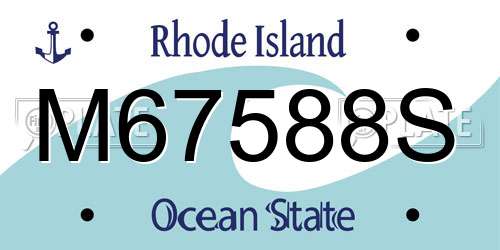 M67588S Rhode Island License Plate