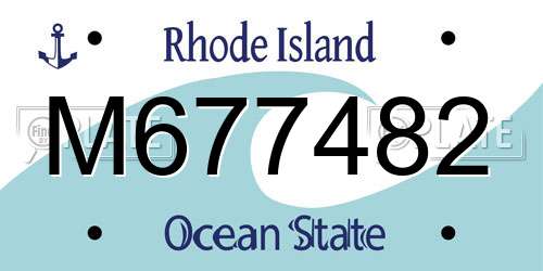 M677482 Rhode Island License Plate